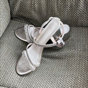 Elegant Silver Strappy Sandals